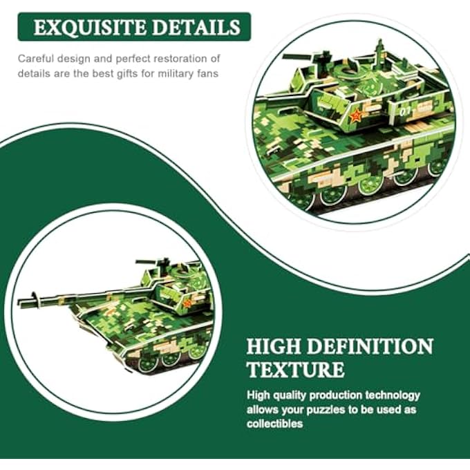3D PUZZLE TYPE BATTLE TANK, WAR MACHINE CRAFT MODEL KITS FOR ADULTS FOR BUILDING, 3D PUZZLES FOR ADULTS AND TEENAGERS, HOME DECORATION, COLLECTION - Image 4